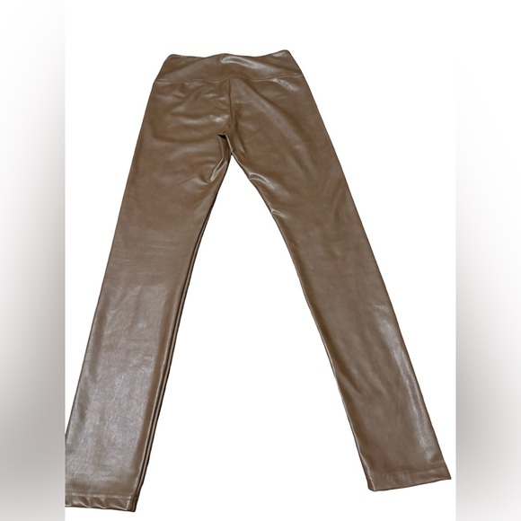 ⏰ 7 For All Mankind Brown Leather Leggings - Picture 4 of 9